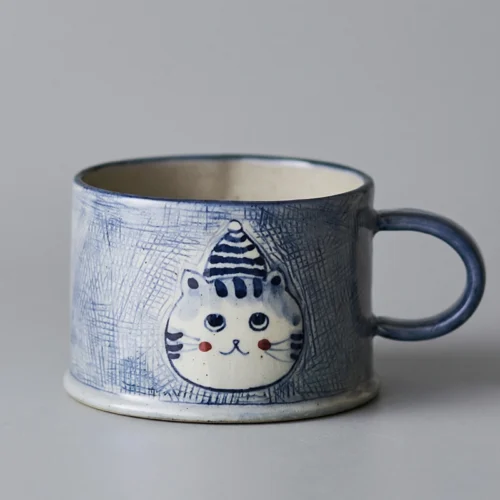 Striped Hat Tabby Hand-Painted Mug