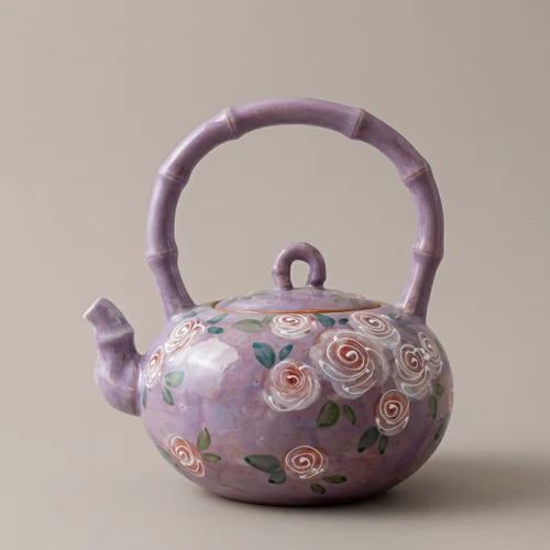Blush Rose Hand-Painted Underglaze Tea Set (Including Tray)
