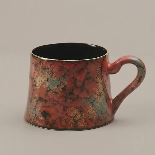 Dunhuang Crackle Glaze Red-Gold Tumbler