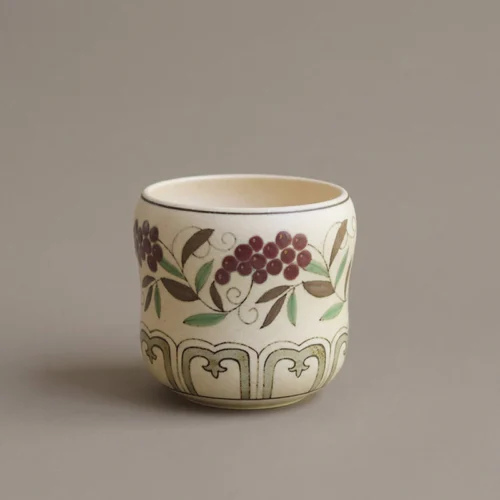 Autumn Grape Hand-Painted High-Fire Underglaze Coffee Cup