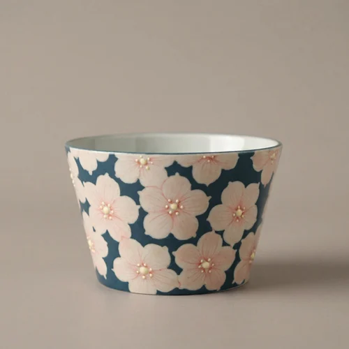 Spring Cherry Blossom Hand-Painted High-Fire Underglaze Grip Cup