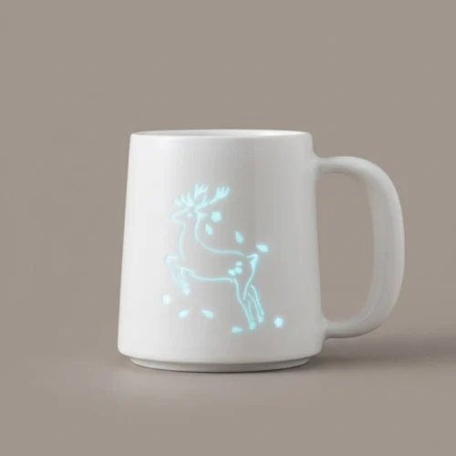 Deer & Blossom Linglong Porcelain Mug