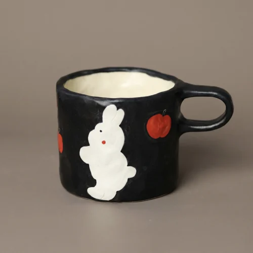 Hand-Painted  Apple Bunny Mug