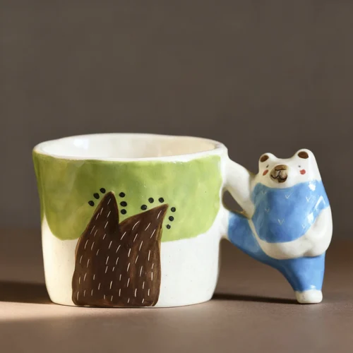 Hand-Pinched Kung Fu Bear Mug