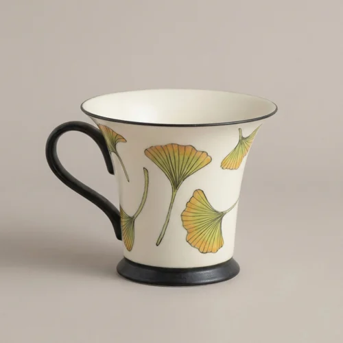 Ginkgo Autumn Hand-Painted Underglaze Coffee Cup