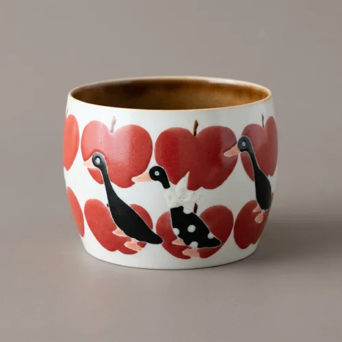 Hand-Painted Apple & Ducks Mug