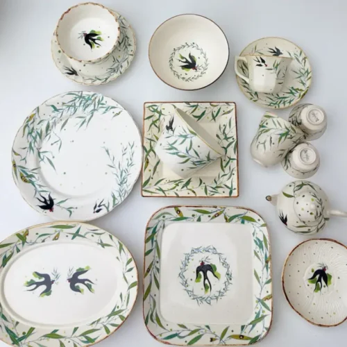 Jingdezhen Flying Swallow Hand-Painted Tableware
